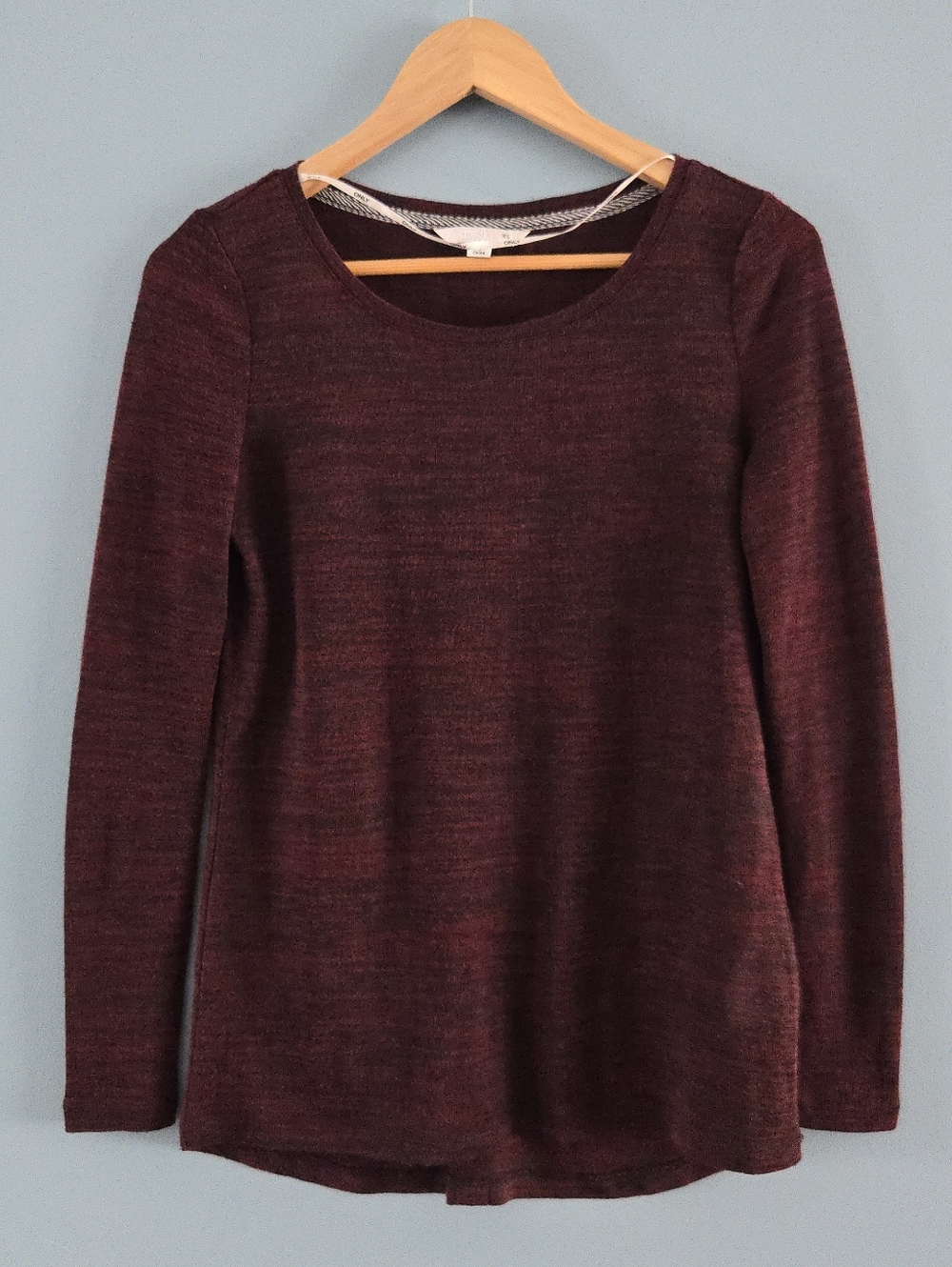 Wine Color Knit Semi-Sheer Sweater XS